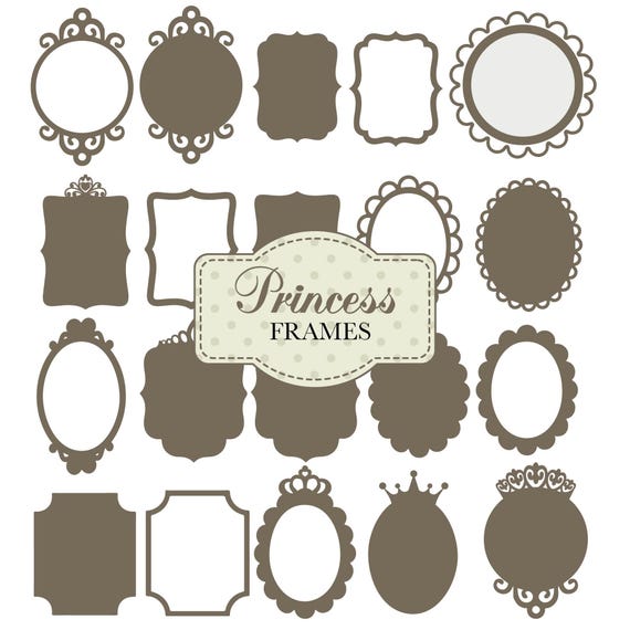 Princess Vintage Frames SVG, PDF (Instant Download)