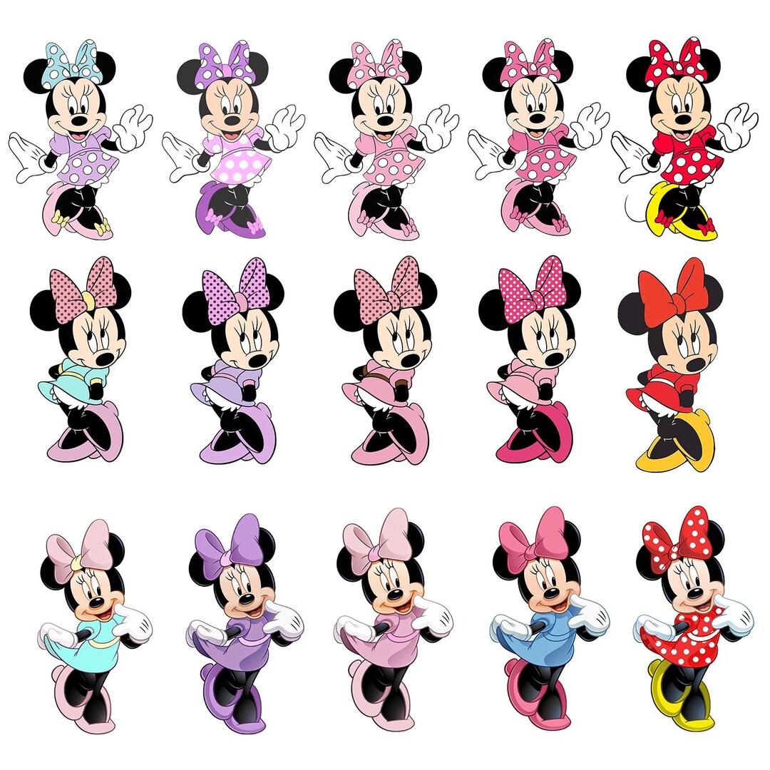 Minnie Mouse PNG, Assorted Colors, Minnie Mouse Decorations, Minnie ...