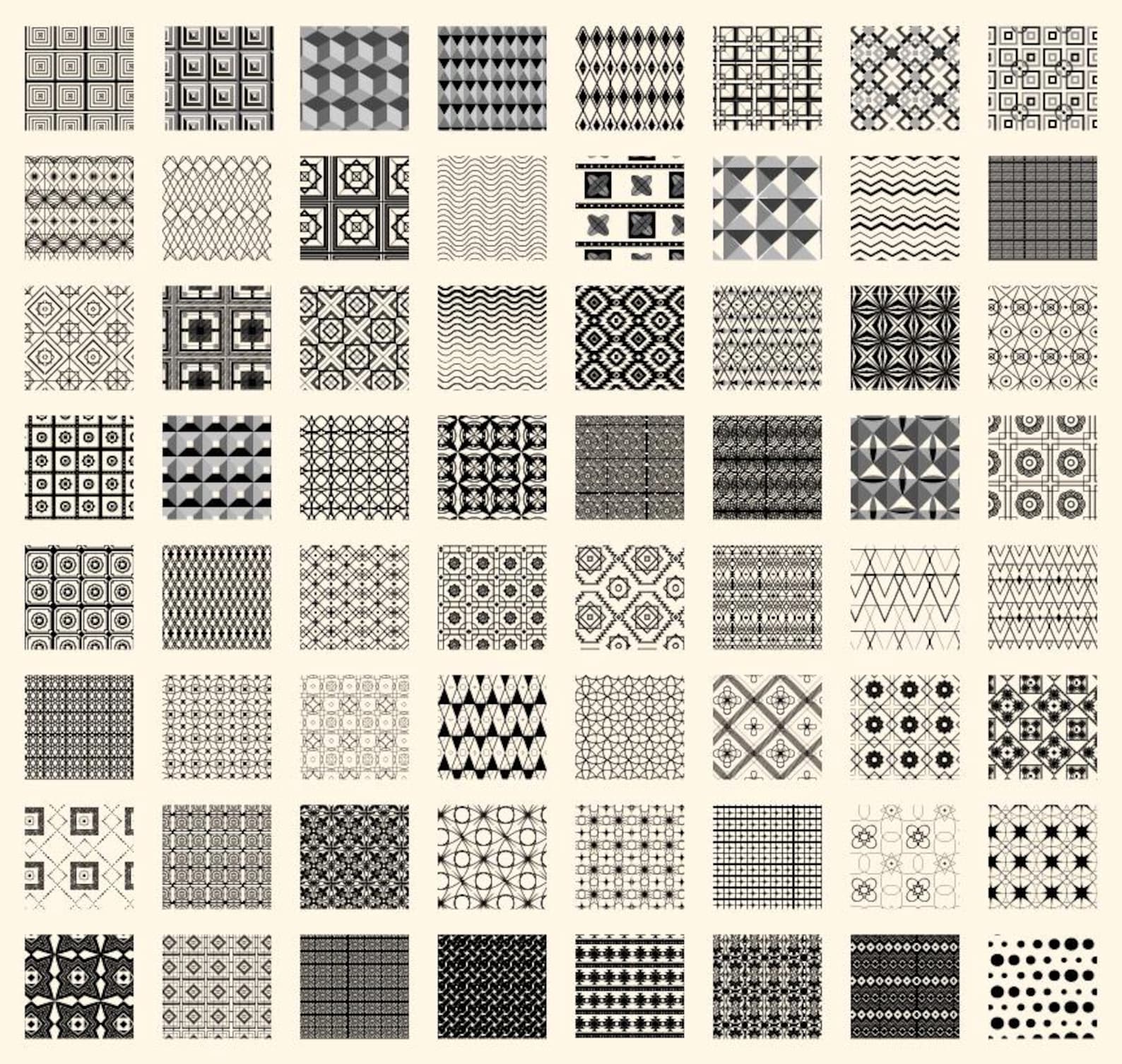 64 Seamless Vector Patterns for Adobe Illustrator - Etsy