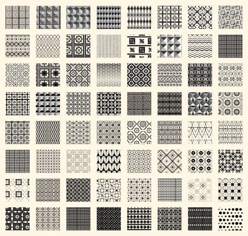 64 Seamless Vector Patterns for Adobe Illustrator - Etsy