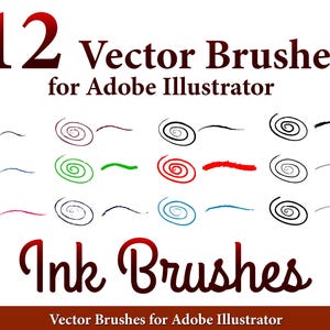 12 Vector Brushes for Adobe Illustrator – Ink Brushes
