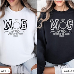 Mother of the Bride Sweatshirt, Mother of the Groom Shirt, Personalized Wedding Sweatshirt, Bridal Party Gift, Custom Wedding Date Hoodie