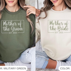 Mother of the Bride Sweatshirt, Mother of the Groom Shirt, Personalized Wedding Sweatshirt, Bridal Party Gift, Custom Wedding Date Hoodie
