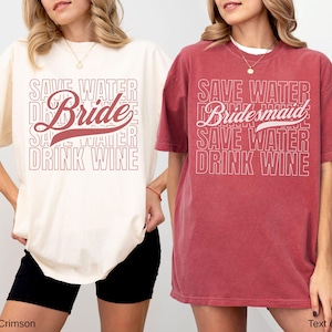 Magliette per addio al nubilato &quot;Vino Before Vows&quot;, maglietta personalizzata con colori comodi per addio al nubilato in cantina, maglietta per addio al nubilato &quot;Wine Club&quot;