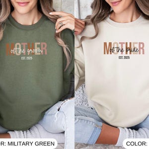 Mother of the Bride Sweatshirt, Mother of the Groom Shirt, Personalized Wedding Sweatshirt, Bridal Party Gift, Custom Wedding Date Hoodie