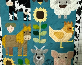 Free Range Farm Kid Baby Quilt