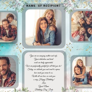 Digital Personalized Photo Collage Gift for Her - Customized Keepsake for Wife, Girlfriend, Mom - Mother&#39;s Day, Special Photo Collage