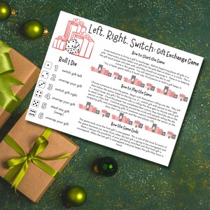 Holiday Gift Exchange Game / Dice Party Game / Printable Party Game ...