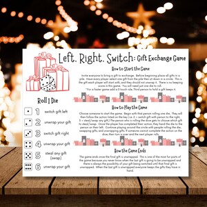 Holiday Gift Exchange Game / Dice Party Game / Printable Party Game ...