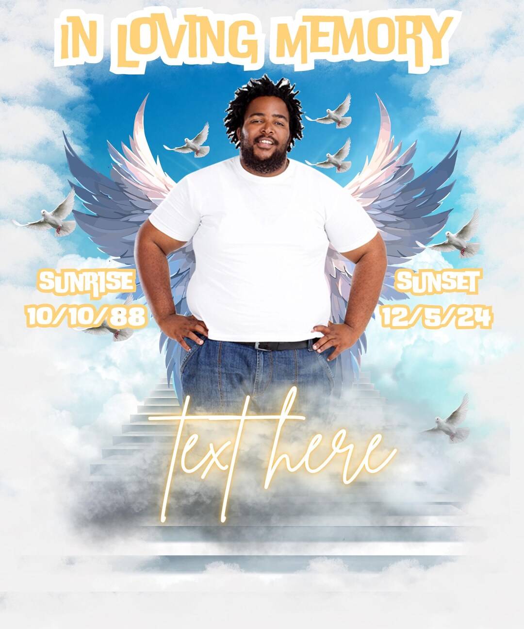 In Loving Memory- Memorial Bootleg T-shirt Design With Wings, Dove and ...