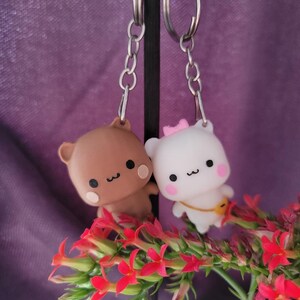 Lot De 9 Porte-clés Bubu Dudu Mignons En Acrylique - Porte-clés Panda Kawaii Pour Couple, Sac Ou Clés De Voiture - 4
