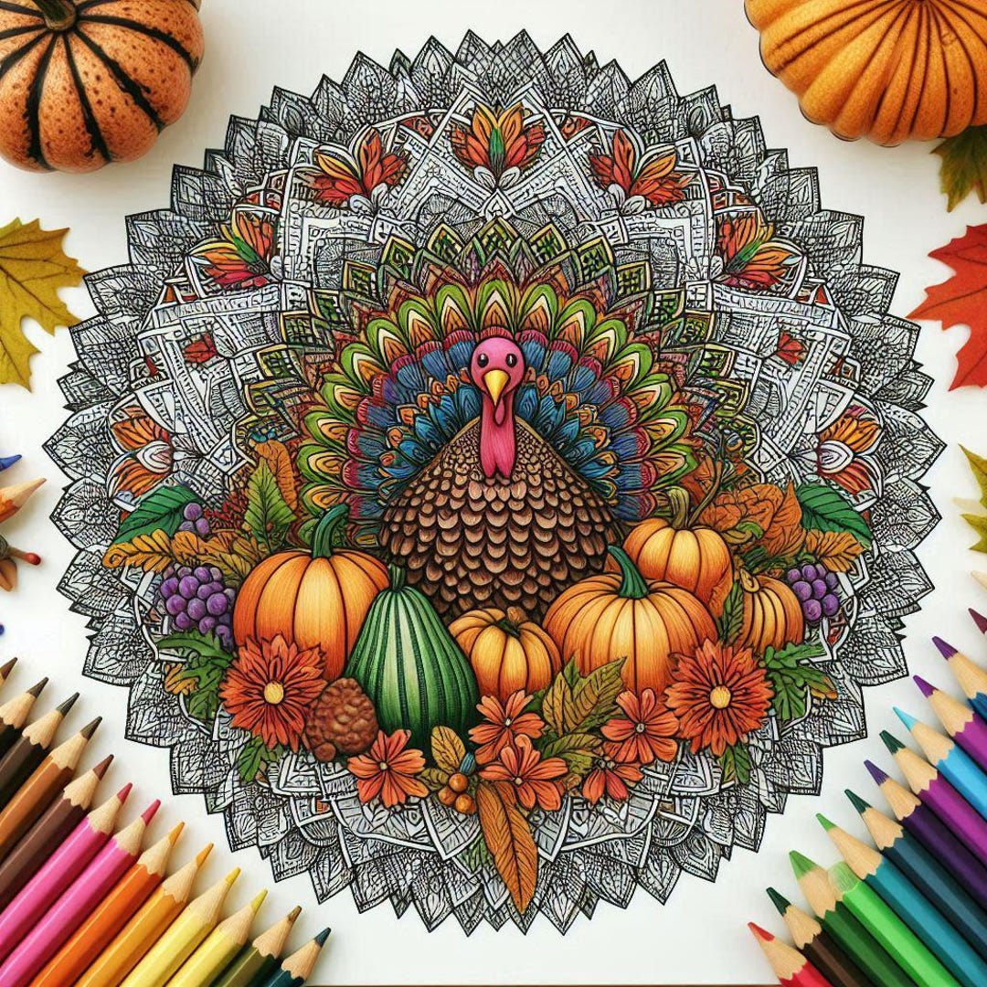 Gratitude in Color: Thanksgiving Mandala Designs,digital Download ...