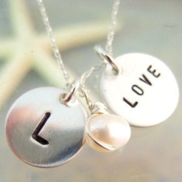Dynamic Duo Necklace SPECIAL are 2 custom charms handstamped for you