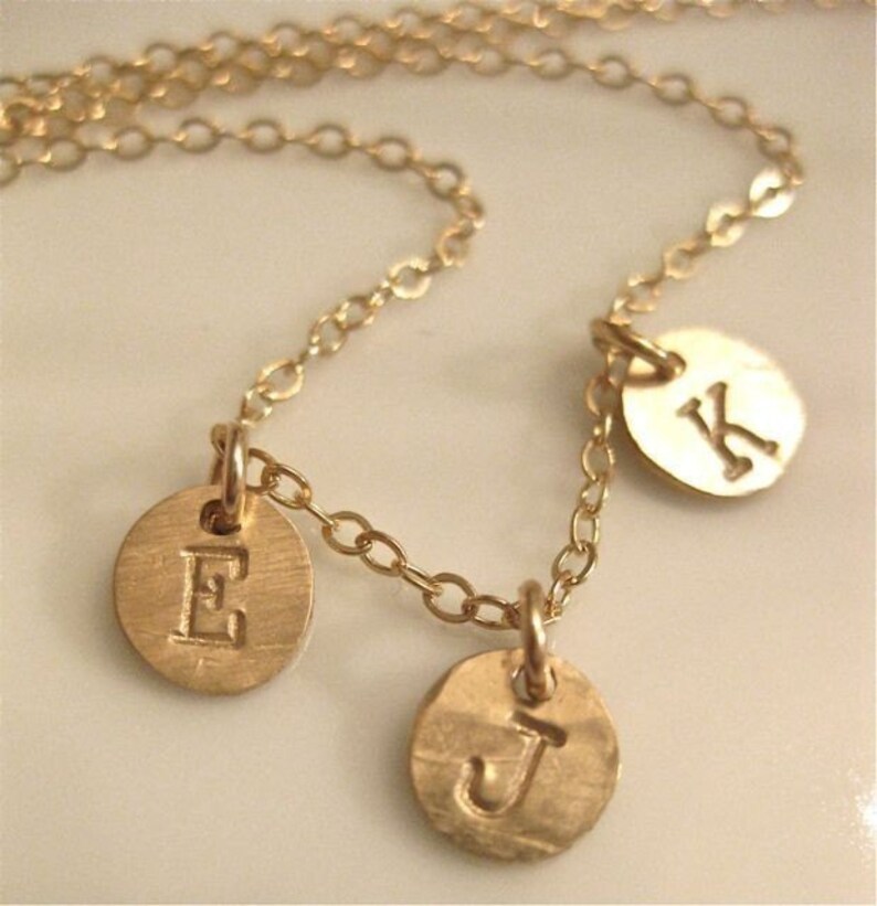 Dainty Gold Necklace Personalized tiny Initial Etsy