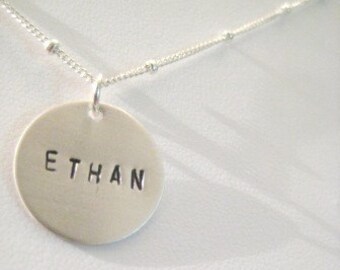 Personalized Silver Charm Necklace - "One"