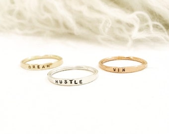 Personalized Stackable Thin Rings - Handmade in 14k Gold-Filled, Sterling Silver or Rose Gold