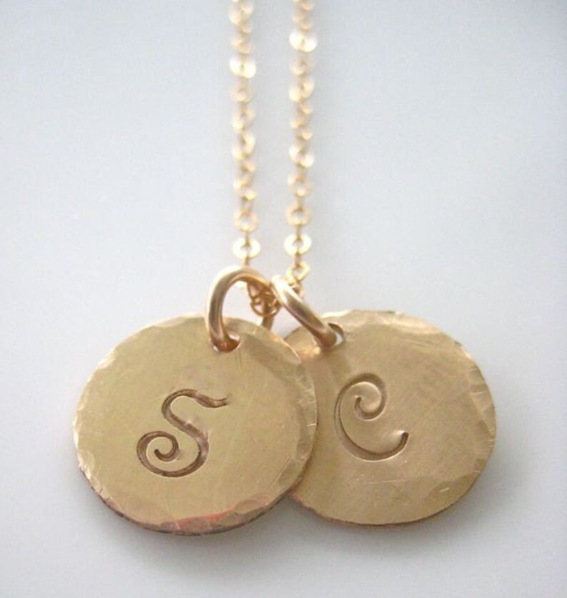 Dainty Gold Charm Personalized Necklace initial Etsy