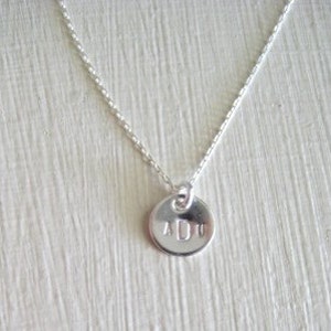 Baby Monogram Necklace in Silver - Hand Stamped, Custom Personalized Name