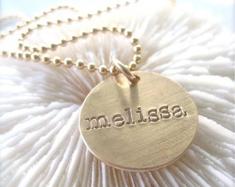 Gold Tag Necklace on a Ball Chain