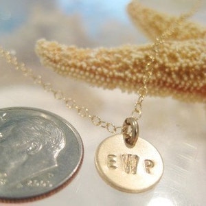 Baby Monogram Necklace in Gold - Hand Stamped, Custom Personalized Name