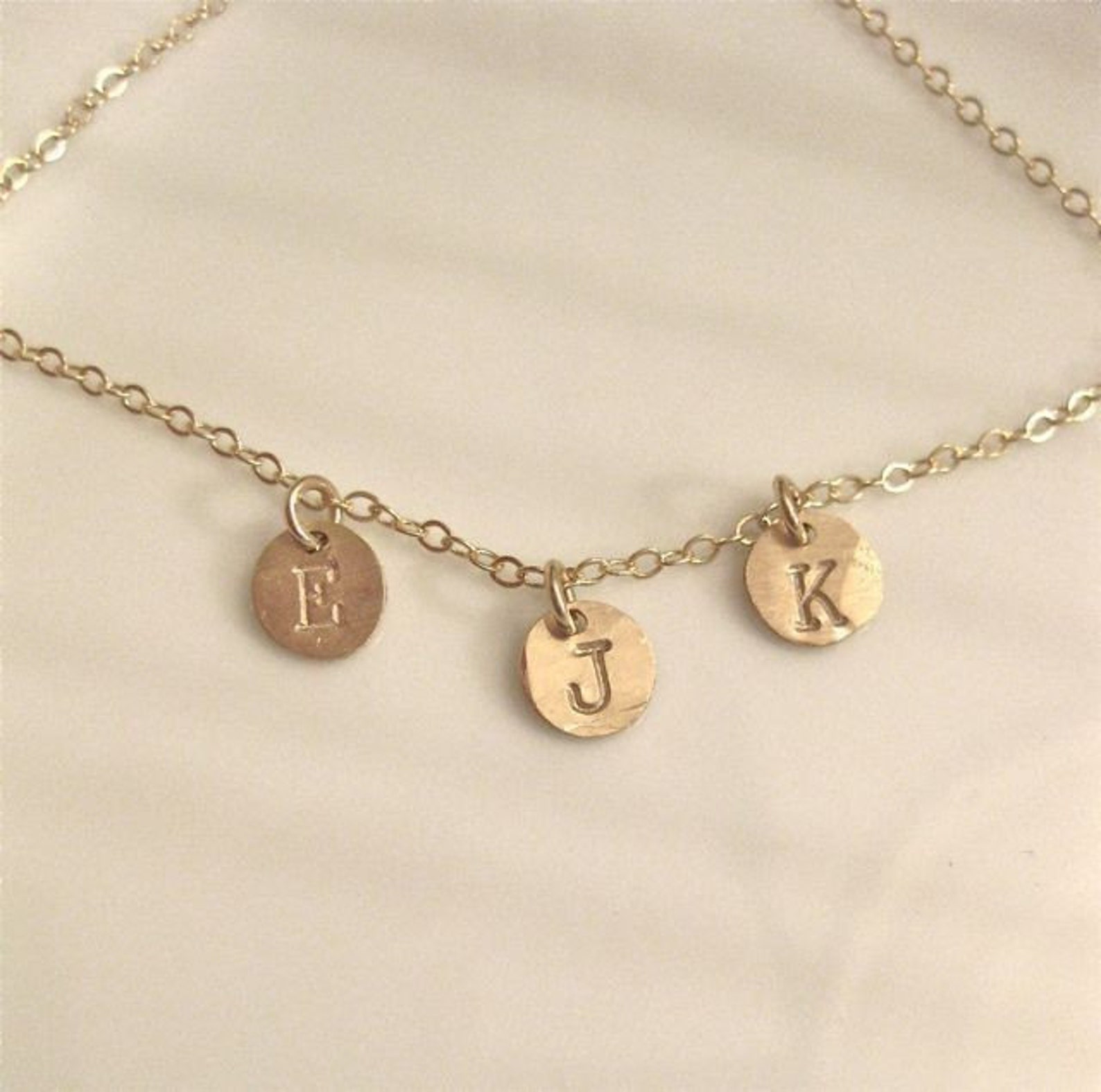 Dainty Gold Necklace Personalized tiny Initial Etsy
