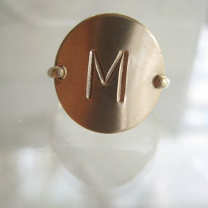 Gold Initial Ring Hand Stamped & Personalized also in Sterling Silver, Rose Gold image 3