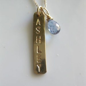Personalized Gold Bar One Bar Necklace image 4