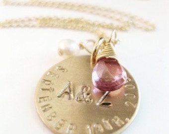 Custom Wedding Necklace - "Happy Ever After" in Gold