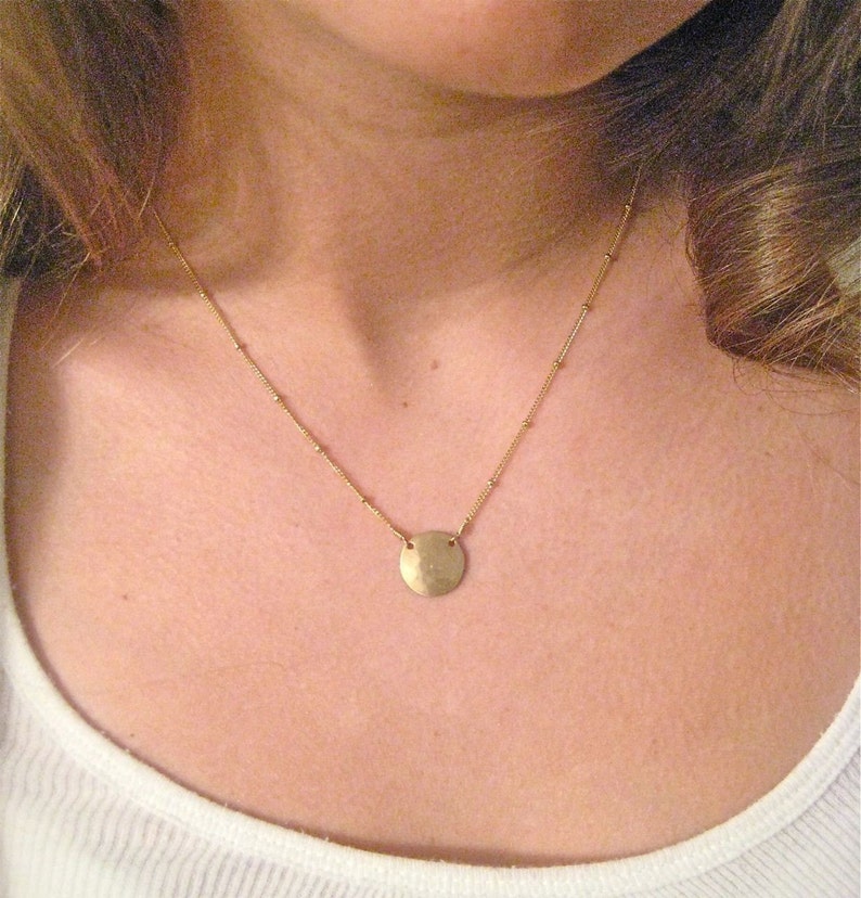 Gold Disc Necklace Powerful Beyond Measure image 1