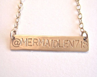 Twitter Necklace - 'Tweet Me" in Gold