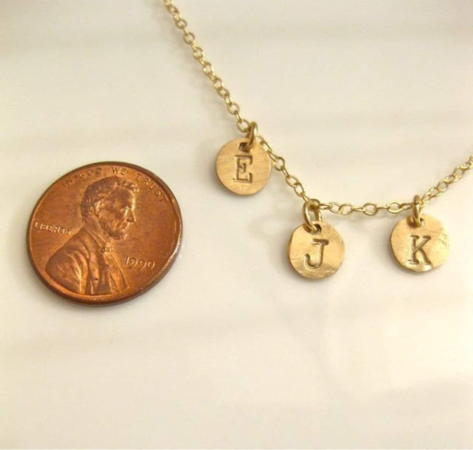 Dainty Gold Necklace Personalized tiny Initial Etsy
