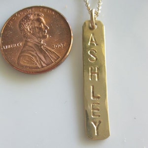 Personalized Gold Bar One Bar Necklace image 2