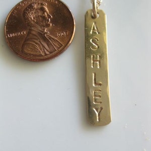 Personalized Gold Bar One Bar Necklace image 3