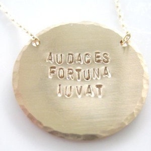 Inspiring Jewelry - Virgil Hand Stamped Poetry Quote Necklace "Life Without Limits" in Gold