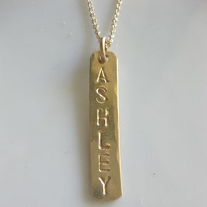 Personalized Gold Bar One Bar Necklace image 1