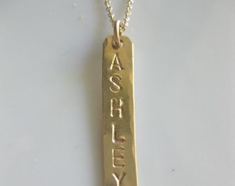 Personalized Gold Bar - One Bar Necklace