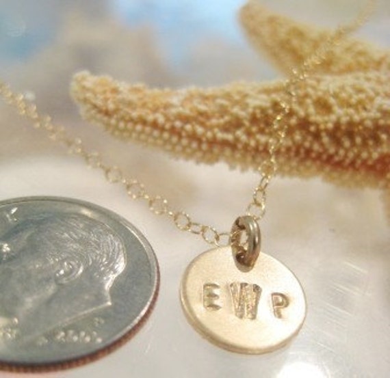 Baby Monogram Necklace in Gold Etsy