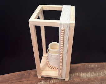 Makram Style Wood Lantern