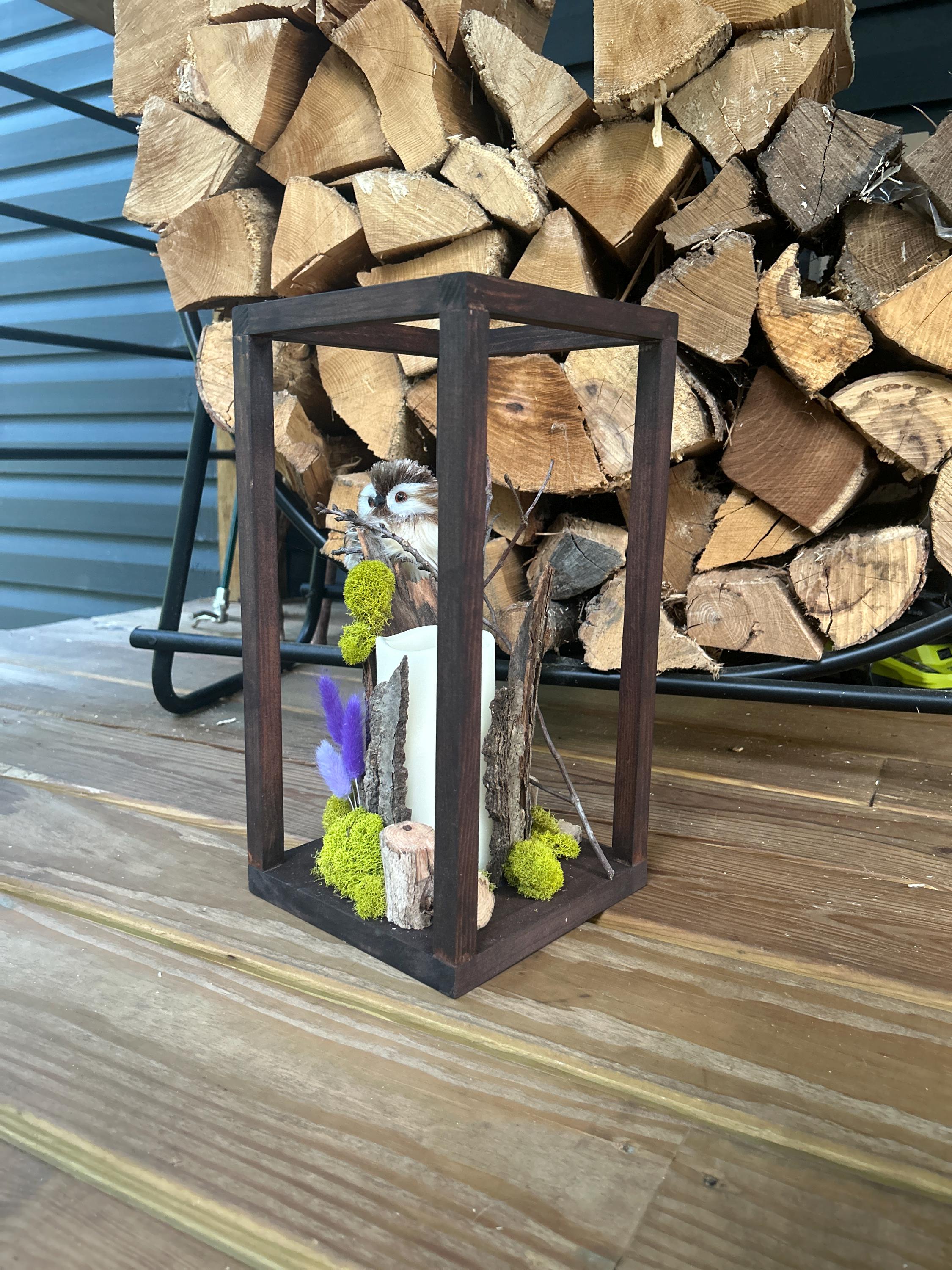 Wood Lantern with open top