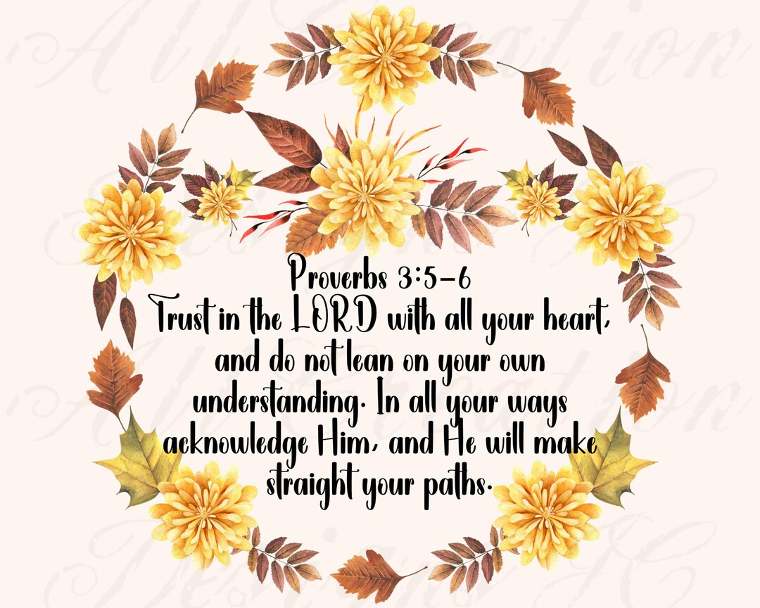 Bible Verse Fall Wreath Proverbs 3 PNG Image Sublimation Graphic Shirt ...