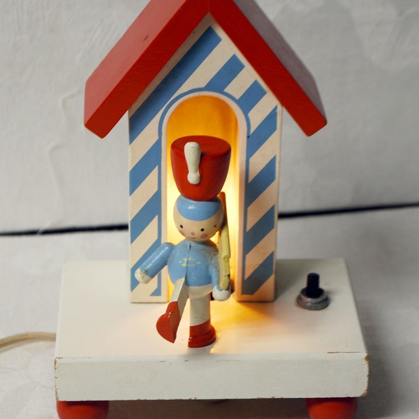 Vintage Wooden Soldier Nursery Night Light Colorful House Nursery Plastics Company