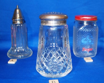 Vintage Sugar Shakers Crystal Pressed Glass Dutch Muffineers