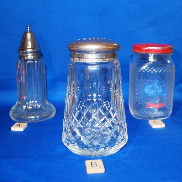 Vintage Sugar Shakers Crystal Pressed Glass Dutch Muffineers