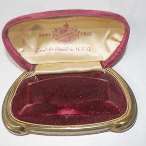 VINTAGE IMPERIAL Watch  Presentation Gift Box Maroon Velvet and Brass