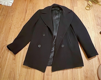 Schott Pea Coat US 740N Black Wool USN Military Style Size 36 - Etsy