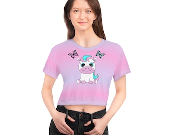 Kawaii Pony Crop Tee: Pastel Harajuku Style Shirt