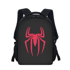 Sac à dos pour enfants Kawaii Heaven avec illustration d'araignée rouge - Polyester durable et grande capacité