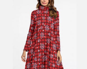 winter wonderland christmas party dresses Winter Wonderland Long Sleeve Dress: Christmas Party Outfit