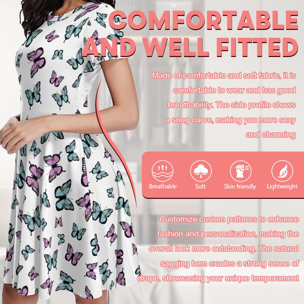 slim fit dress slacks Butterfly Twirl Dress with Wings & Headband, Blue/Purple main image 0