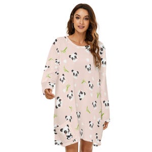 jersey lounge dress Vibrancy Lounge Dress | Oversized Dress | Jersey Organic Cotton | House Dress | Full Length Sleep Shirt & Pockets | Shift Dress
